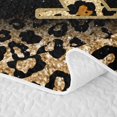 thumbnail image 5 of Homewish Chic Cheetah Print Twin Quilt Set, Personalized Initial A Twin Coverlet Set, Black Brown, 5 of 7