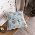 thumbnail image 3 of DouZhe Velvet Decorative Throw Pillow Covers Set of 2, Soft Square Cushion Cover with Invisible Zipper Vintage Nautical Elements Printing, 16"x16", 3 of 7