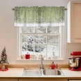 thumbnail image 2 of Green Snowflakes Valances for Windows, Winter Xmas Green White Nature Snow Scene Rod Pocket Valance Short Window Treatments Curtains for Kitchen Bathroom Bedroom Decor, 60 x 14 Inches, 2 of 9
