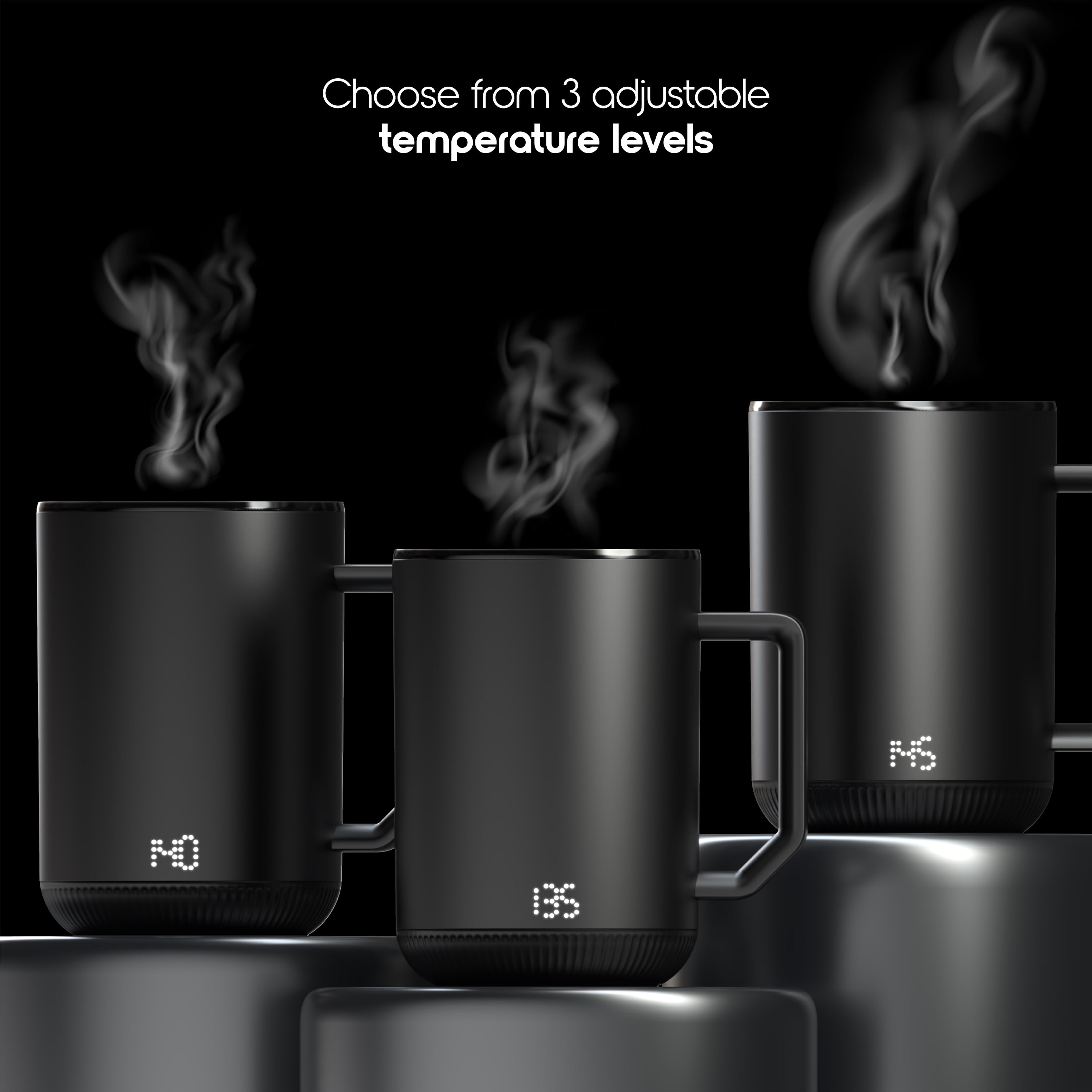 ionMug and Charging Coaster – 12oz. Stainless Steel Self Heating Coffee Mug with Lid