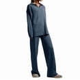 thumbnail image 1 of Conjuntos de Dos Piezas para Mujer, Sudadera de Larga con Cuello en V y Pantalones Anchos, Conjuntos de Chándal para Estar en Neblina S, 1 of 9