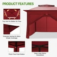 thumbnail image 3 of COOS BAY 11x11 Pop-up Instant Gazebo Tent with 4 Sidewalls Outdoor Canopy Shelter,Red, 3 of 7