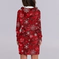 thumbnail image 4 of Christmas Dresses for Women Women's Sweatshirt Dress Long Sleeve Hoodies Dresses with Snowflake Christmas Tree Print for Casual Fall and Winter Wear,Deep Red,XL, 4 of 6