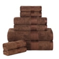 thumbnail image 2 of SUPERIOR Towel Set, Rayon from Bamboo Cotton Blend, Ideal for Bathroom, Guest Bathroom, and Beach, Includes; 8 Pieces, Face/Washcloths, Hand Towels, Bath Towels, Cocoa, 2 of 10