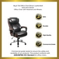 thumbnail image 4 of BizChair Big & Tall 500 lb. Rated Brown LeatherSoft Executive Swivel Ergonomic Office Chair with Adjustable Headrest, 4 of 12