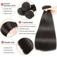 thumbnail image 3 of Beauhair 12A Peruvian Sew In Hair Extensions Real Human Hair Straight Bundles Weave Virgin Unprocessed Natural Black (28"28"28"inches 3 bundles), 3 of 9