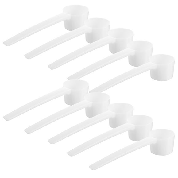 10 piezas de 5 g de cuchara de medir de café de plástico para leche en polvo licor reutilizable condimento recargable compatible (blanco)