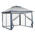 thumbnail image 5 of Ainfox 11x11 ft Outdoor Patio Pop Up Canopy Gazebo with Heavy Duty Frame, Mosquito Netting & UV Protection,Navy Blue, 5 of 10
