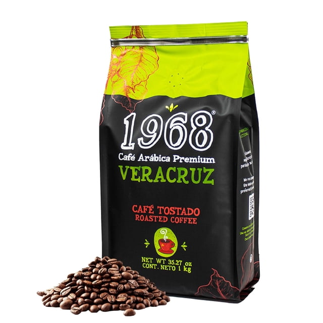 Café 1968 Veracruz en Grano 1kg | Perfil aromático | Notas a nuez y miel de abeja | Tueste Oscuro