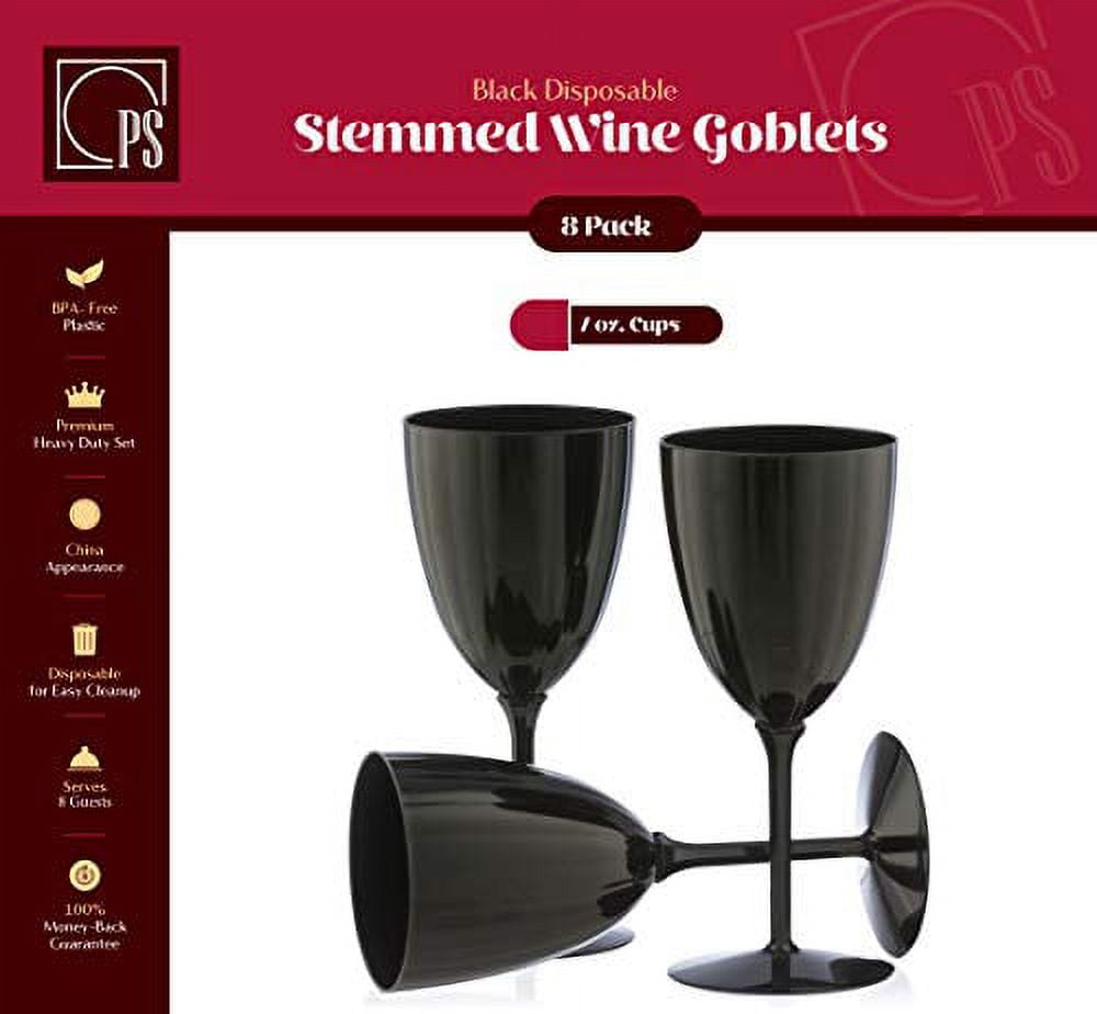 8 oz. Stemmed Heavy Duty Plastic Wine Glass