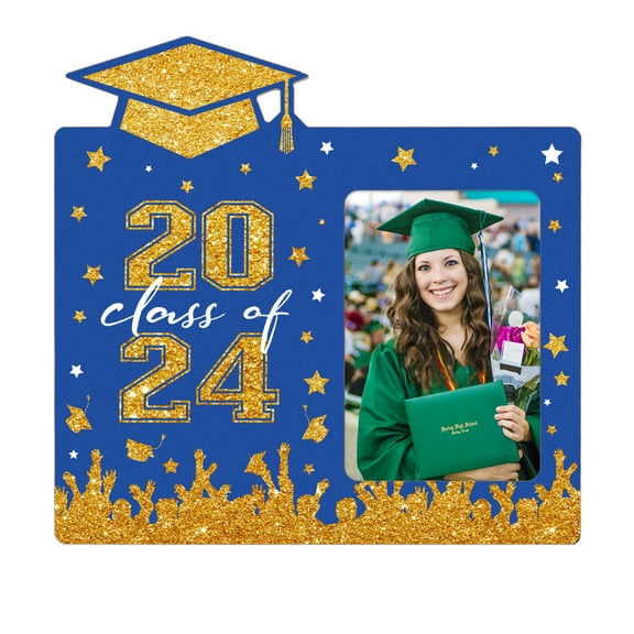 WaaHome 2024 Graduation Picture Frame Class of 2024 Picture Frame Graduation Photo Frames Wood Photo Frame Photo Holder for Middle High School College Students Graduation