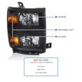 thumbnail image 3 of Spec-D Tuning Black Headlights with Black Trim Compatible with 2014-2015 Chevy Silverado 1500 Left + Right Pair Head Lights Lamp Assembly, 3 of 6