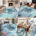 thumbnail image 5 of 6x9 Area Rugs for Living Room, Coastal Octopus Blue Non Slip Area Rugs for Kitchen Bedroom Entryway, Summer Beach Nautical Coral Starfish Washable Carpet Runner Rug Floor Mats for Bedroom Home Decor, 5 of 8