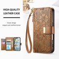 thumbnail image 2 of Decase Anti-Scratch PU Leather Wallet Case Compatible with iPhone 14 Pro Max,Shockproof Magnetic Buckle Hybrid Case Cover with Zipper Pocket Credit Card Slot Cash Slot Wrist Strap Lanyard,Brown, 2 of 12