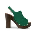 thumbnail image 3 of BLISSFUL STEP Women's Shoes Chunky Heel Buckle Slingback Chunky Platform Sandals Green 8, 3 of 8