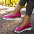 thumbnail image 6 of KEGIRLOM Women Spring/Summer Fashionable And Casual Versatile Solid Color Thick Bottom Shallow Mouth Sponge Cake Slope Heel Shoes Hot Pink 6.5, 6 of 9
