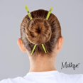 thumbnail image 2 of Set of 4 Hair Sticks Hair Chopsticks with Butterflies for Women - Yellow Green, 2 of 4