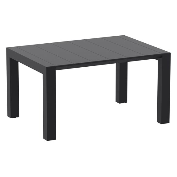 Loft Outdoor Dining Set with 6 Arm Chairs and 55 inch Extension Table Black