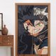 thumbnail image 1 of Cortina de puerta con estampado de trébol negro para entrada, cortina opaca para ventana, cortina divisoria para habitación, tapiz para decoración del hogar, 34" de ancho x 56" de largo, 1 of 7