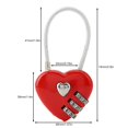 thumbnail image 2 of 2 piezas de cerradura de combinación, candado de amor lindo de 3 dígitos Mini cerradura de puerta combinada para exteriores Candados para equipaje de viaje con forma de corazón Love Lock, 2 of 5