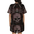 thumbnail image 3 of Bixox Women's Spider with Skull Printed Pajama Set 2 Piece Lounge Set Top and Shorts Soft Pajamas, Shorts with Pockets, 3 of 7