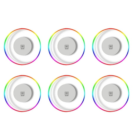 

6pcs Luminous Home Clear Acrylic Battery Powered Cup Mat LED Coaster Light Up