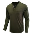 thumbnail image 2 of JMSUN Men's Long Sleeve Round Neck Button T-Shirt Top Henley Shirt Thermal Underwear Henley Top Casual Slim Fit Lightweight T Shirts, 2 of 3