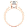 thumbnail image 4 of 2.45 ct Brilliant Emerald Cut VVS1 Zircon 14k Rose Solid Gold Solitaire with Accents Wedding Bridal Anniversary Engagement Ring size 8.5, 4 of 7