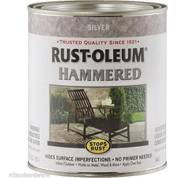 2 Qt Silver Gloss Rust-Oleum Hammered Metal Finish Paint 7213-502