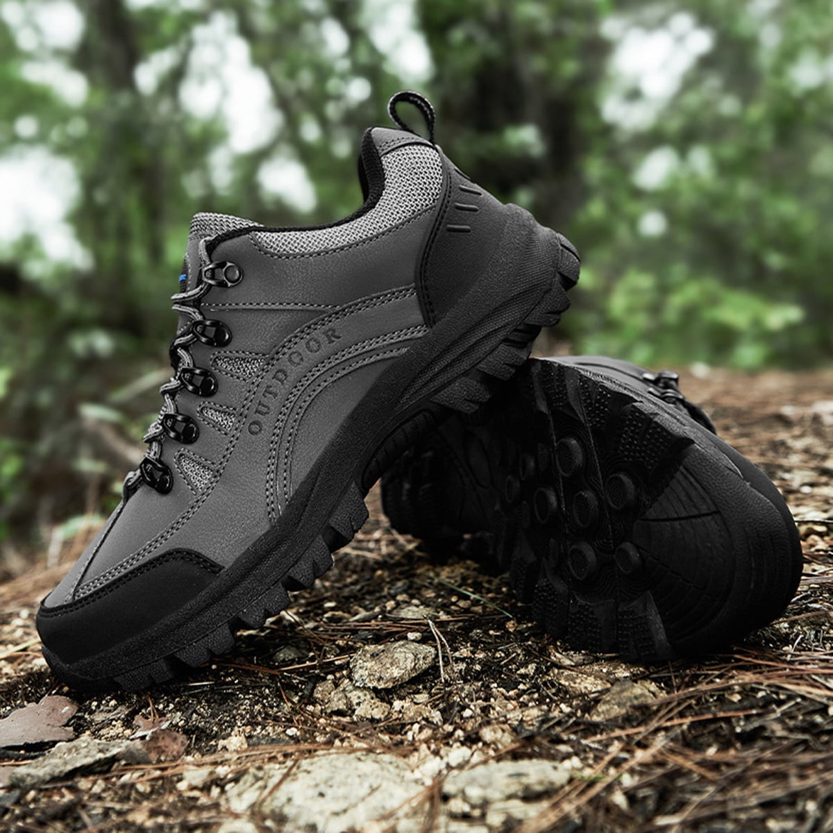 AUXDIQ Hiking Shoes Mens Waterproof Mountain Trekking Shoes Men Breathable Walking Shoes Outdoor Sports Running Camping Climbing