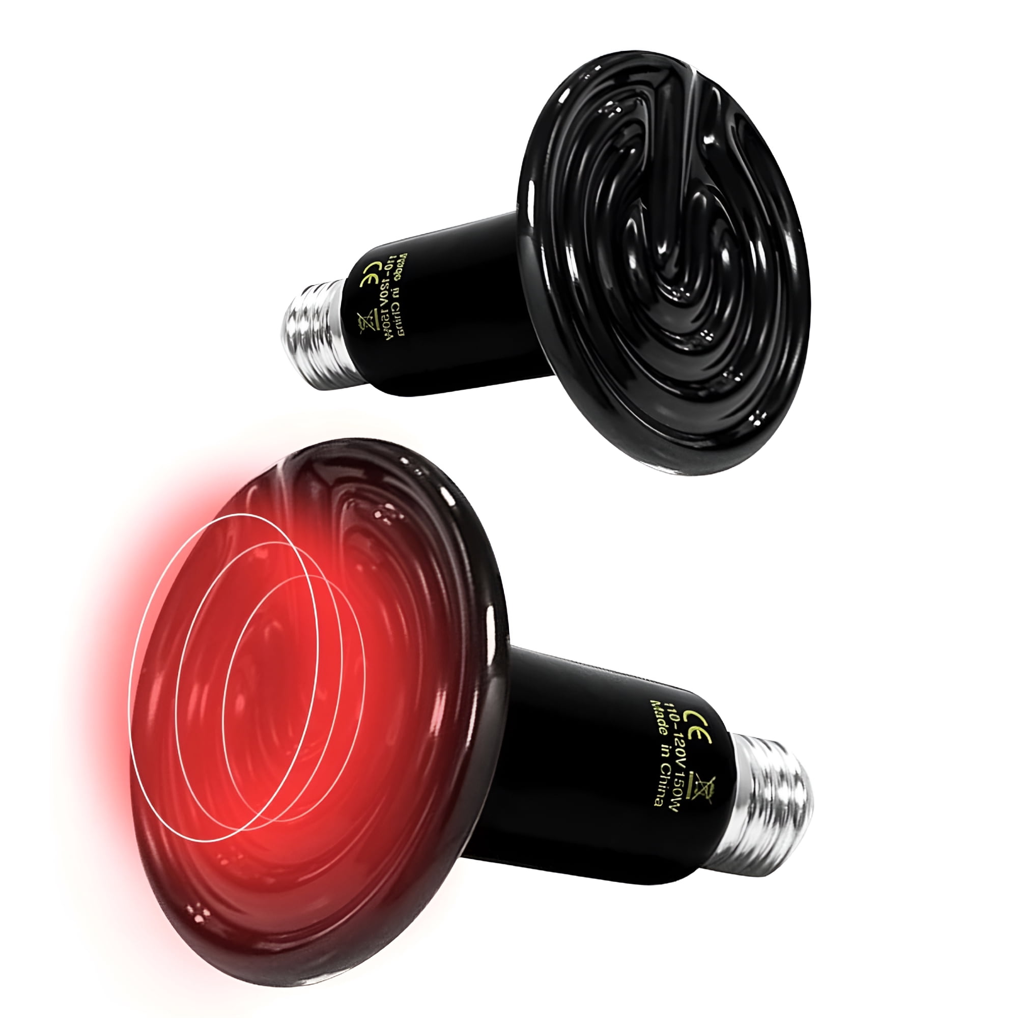 HIBIBUD 2026 New 75W Reptile Heat Lamp (2 Packs) - Ceramic Heat Emitter for Reptiles Amphibian Pet Brooders Chicken Incubation, and Terrariums Turtle Lizard Bearded Dragon Snake E26 Heating Lamp