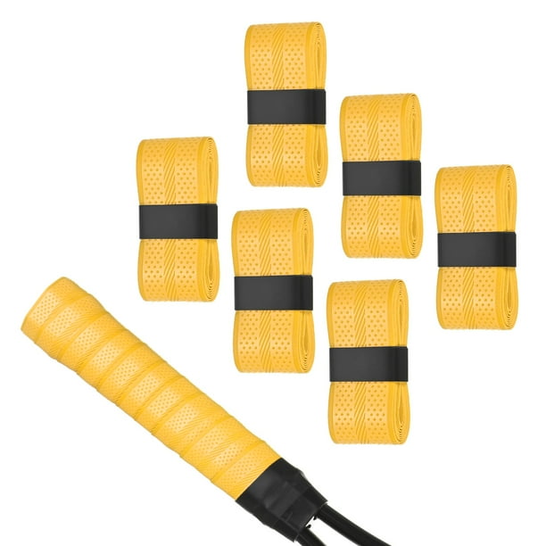 Uxcell 6-Pack Cintas de Envoltura para Agarre de Golf Antideslizantes Absorbentes de Sudor para Tenis/ Racquetball/ Bádminton Amarillo