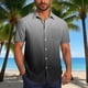 thumbnail image 1 of Blusa y camisa de manga corta con cuello vuelto para hombre, blusa informal de moda con cuello vuelto, estampado degradado, camisa de manga corta con botones, blusa de poliéster para hombre, 1 of 6