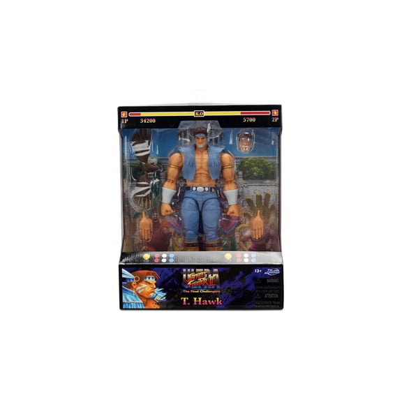 Street Fighter II T. Hawk Action Figure – 1:12 Deluxe Scale by Jada Toys – 6" Tall, Fully Articulated, Collector Packaging