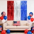 thumbnail image 6 of Yhmxh Red White and Blue Tinsel Foil Fringe Curtains, 4th of July Decorations Independence Day Photo Booth Backdrop, Metallic Door Streamers for Patriotic Party Memorial Day Labor Day Supplies, 6 of 6