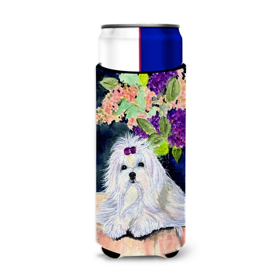 Caroline's Treasures SS8287MUK Maltese Ultra Hugger for slim cans, Slim Can, multicolor