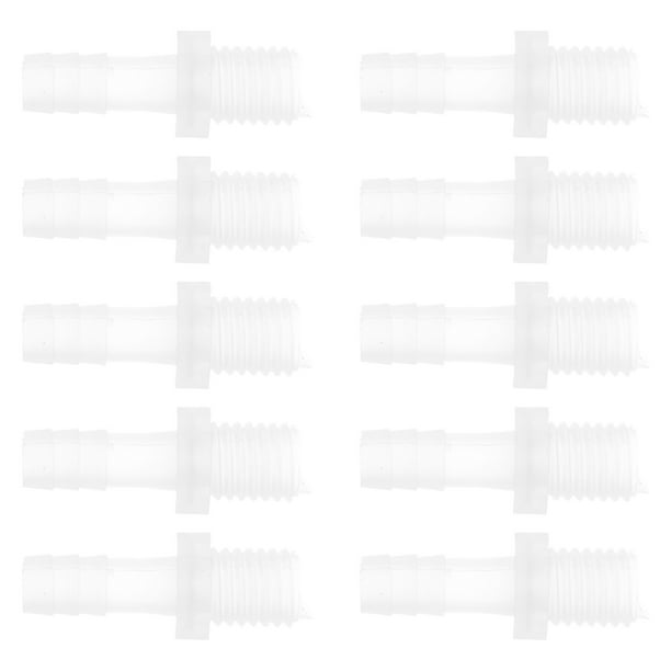 Conectores de manguera de plástico Barb de Unique Bargains, adaptador de rosca externa M12 de 5/16" PP transparente, 10 piezas