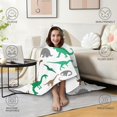 thumbnail image 4 of Wearable Blanket,Colorful Dinosaurs Silhouettes Pattern Hooded Wearable Flannel Blanket for Adults & Teens,Winter Poncho Shawl Wrap Cape Cozy Anti-Pill,60"x80", 4 of 5