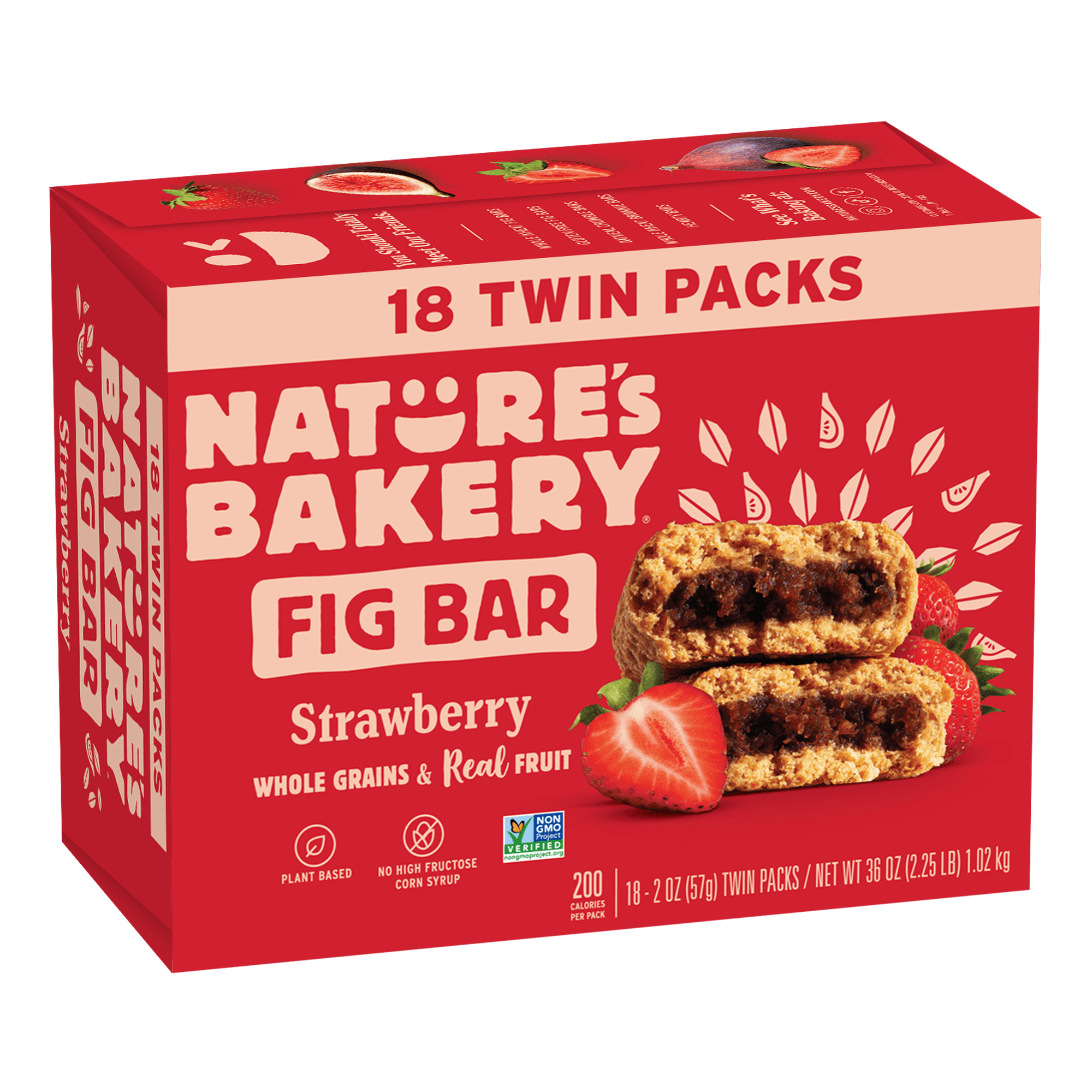 Nature's Bakery Strawberry Fig Bar, 2 oz Twin pack, 18 Count Box