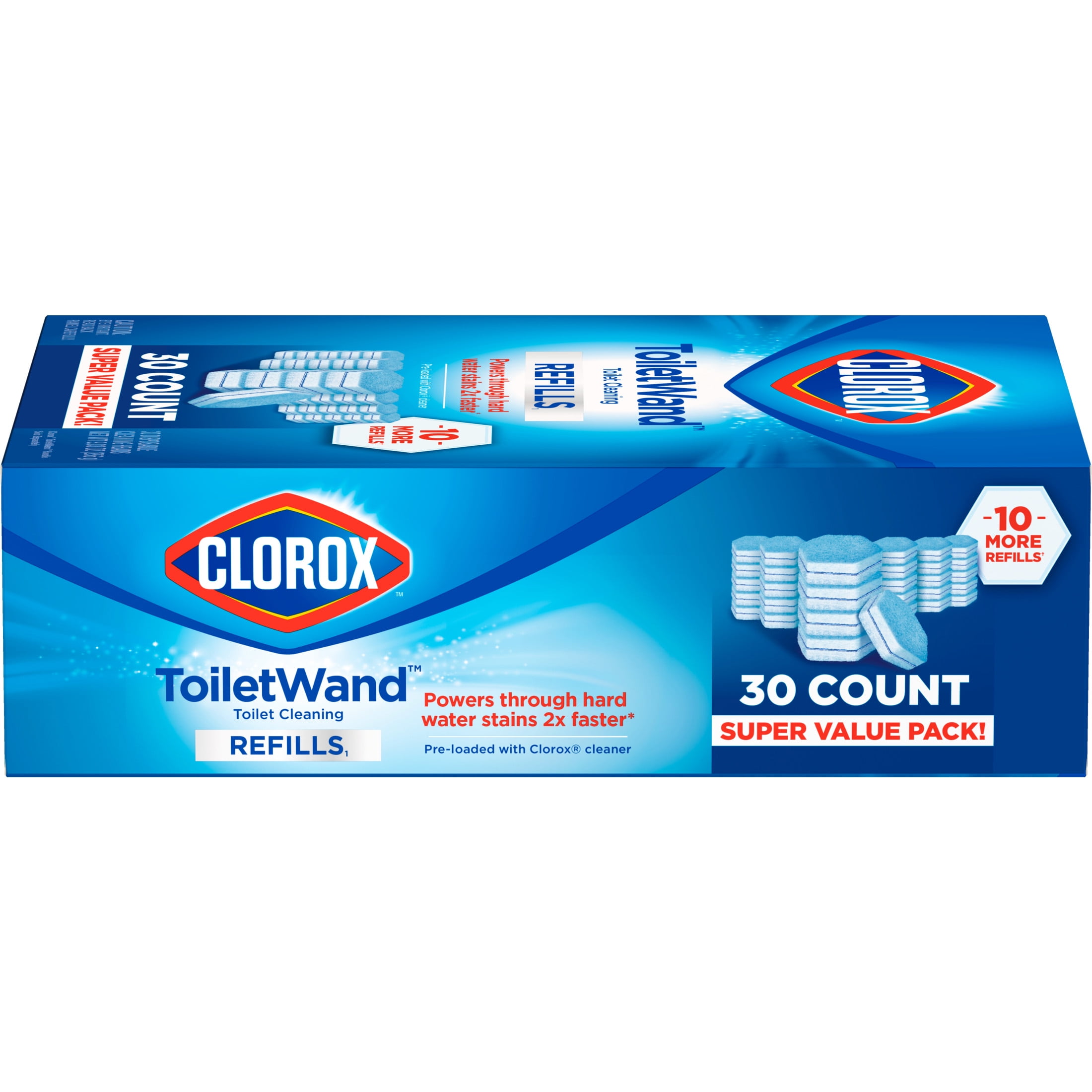 (2 pack) Clorox ToiletWand Toilet Cleaning Refills, Super Value Pack, 30 Count