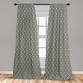 thumbnail image 4 of Ambesonne Mexican Curtains, Aztec Rhombus Colorful Art, Pair of 28"x84", Sage Green White Grey, 4 of 4