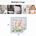 thumbnail image 5 of Cloth Napkins Set of 8 - 20x20 Inches, Happy Easter Bunny Washable Reusable Table Napkins, Spring Floral Pink Blue Plaid Soft & Absortbent Dining Napkin for Party Wedding Hotel Restaurant, 5 of 8