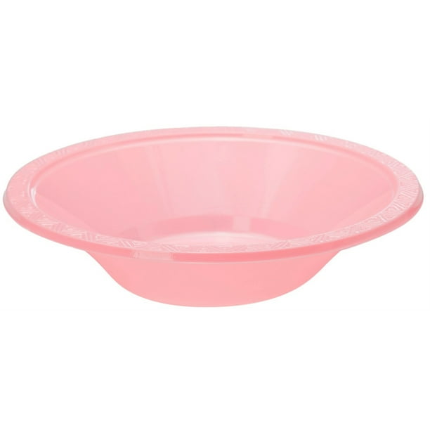 Exquisite Disposable Plastic Bowls 40 Piece Party Pack Plastic Soup Bowls, 12 oz, Pink