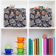 thumbnail image 7 of Coolnut Floral on Dark Blue Storage Cubes Organizer with Handles, Foldable Storage Bins Decor Storage Baskets for Organizing Toys, Books, Clothes, Towel, Shelves, Closet Decor Gifts, 7 of 7