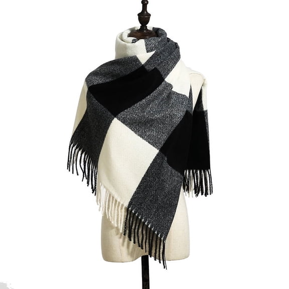 Women's Fashion Scarf Long Shawl Winter Thickened Warm Imitation  Large Plaid Scarf