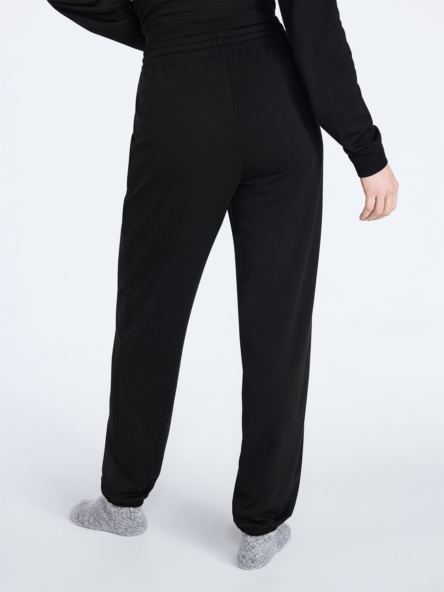 Joyspun Women's French Terry Knit Jogger Lounge Sleep Pants, 29” Inseam, Sizes XS-3X
