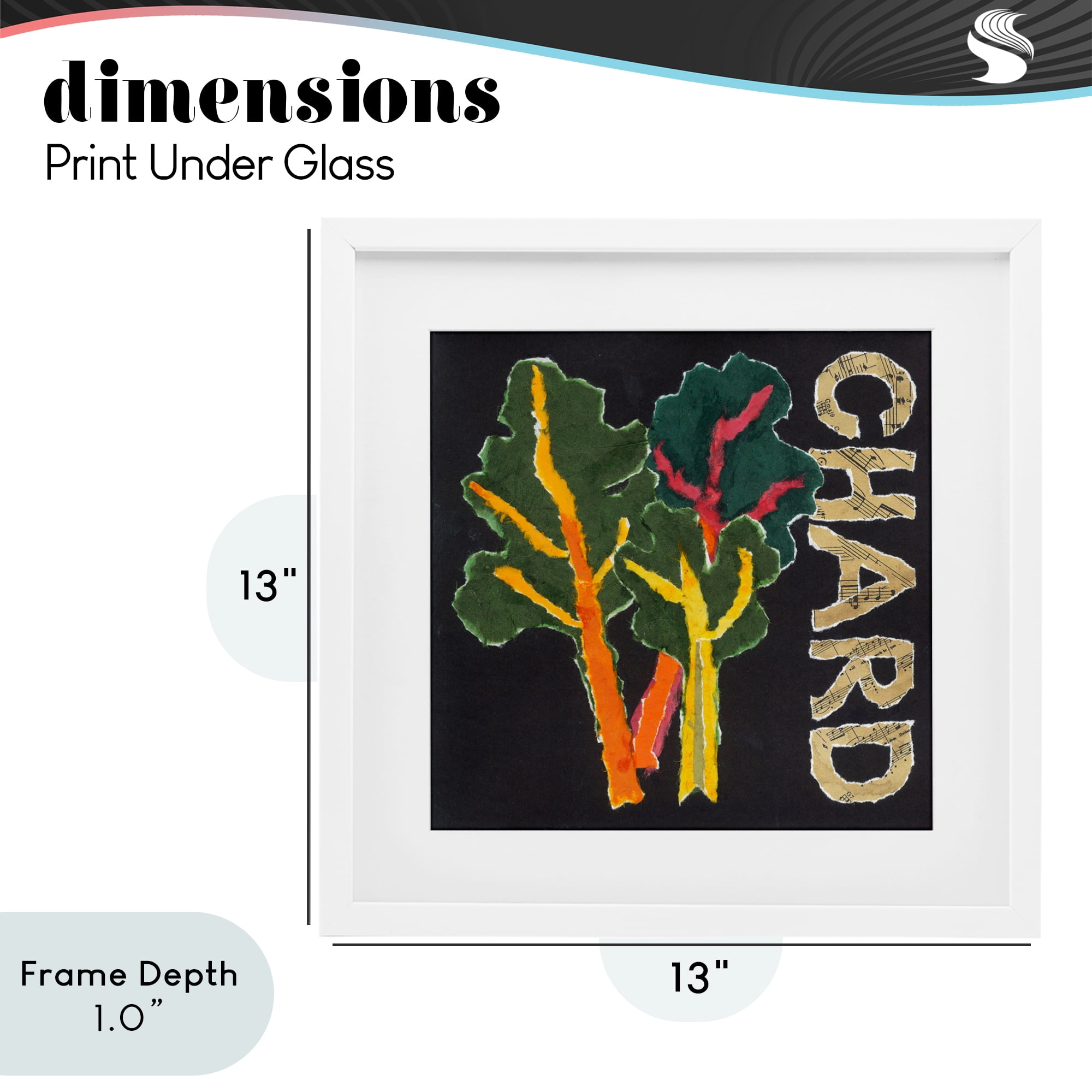 Stupell Industries Chard Leafy Vegetable White Framed Print Under Glass, design by Nancy Overton