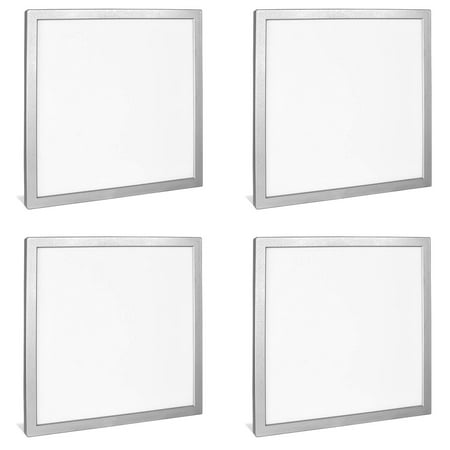 4 Pack 9 Inch Square Led Flush Mount Ceiling Light Luxrite 3000k Soft White 1200lm 18w Nickel Finish Dimmable Surface Mount Led Ceiling