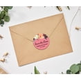 thumbnail image 2 of Darling Souvenir Round 45 Pcs Floral Save The Date Stickers Wedding Personalized Bride Groom Names And Date Envelope Seals - Peach, 2 of 4