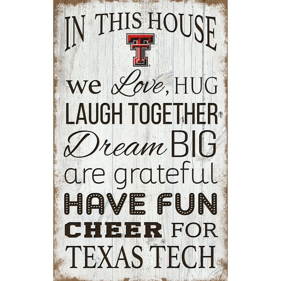 Texas Tech Red Raiders 11'' x 19'' Team In This House Sign
